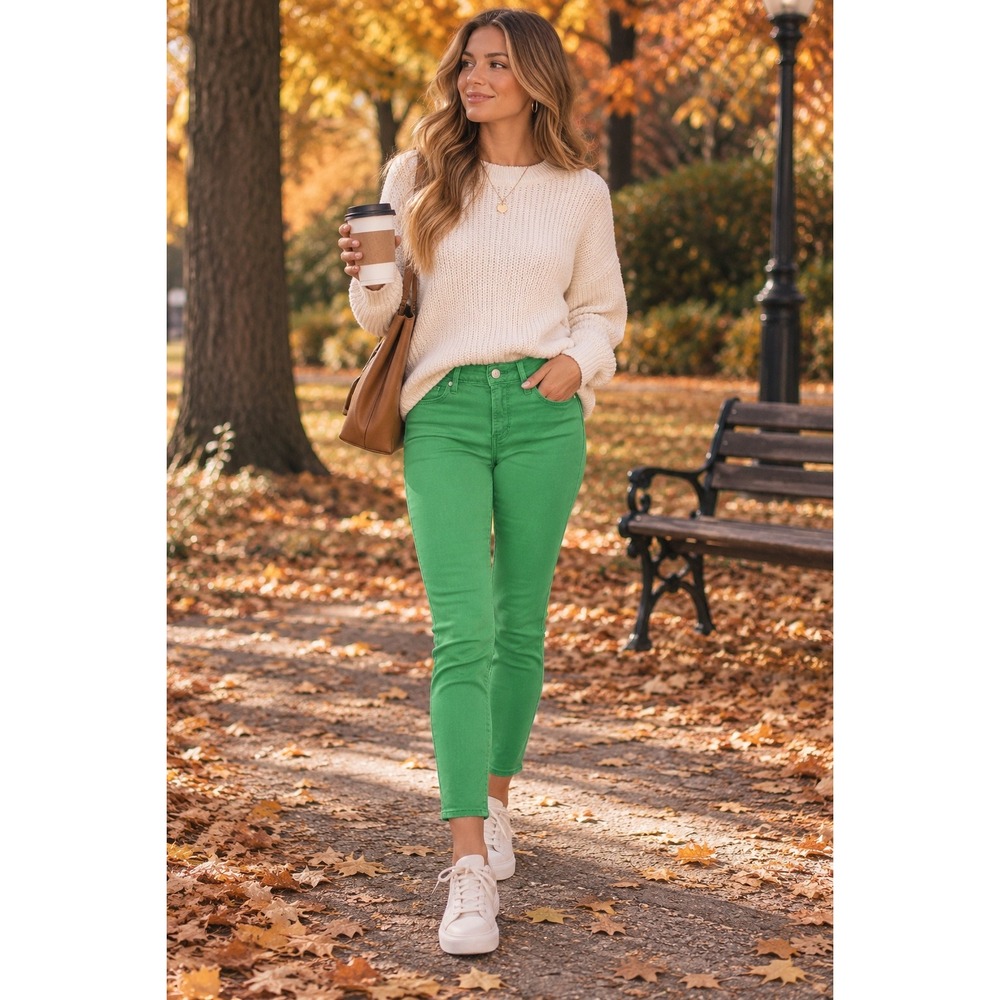 Articles of Society Carly Skinny Crop Jeans Aruba Green Womens 26 NWT
